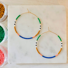 Load image into Gallery viewer, Festival glass bead hoops