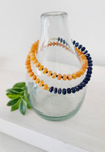 Load image into Gallery viewer, Wahoowa UVA Cavaliers // school spirit statement necklace  // rondelle gemstone necklace