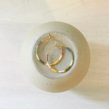 Load image into Gallery viewer, Small Town weightless round glass bead hoops