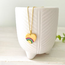Load image into Gallery viewer, Jubilee rainbow heart pendant necklace