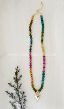 Load image into Gallery viewer, Where Seasons Meet // tourmaline heart pendant // rondelle gemstone necklace