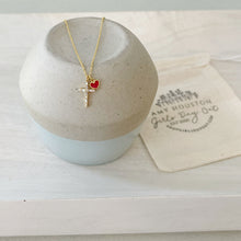 Load image into Gallery viewer, Eternal Grace tiny cross and heart necklace
