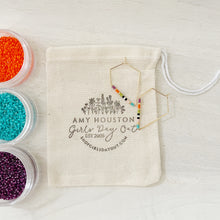 Load image into Gallery viewer, Mardi Gras weightless color block beaded hoops
