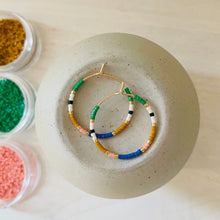 Load image into Gallery viewer, Festival glass bead hoops