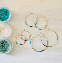 Load image into Gallery viewer, Santorini weightless glass bead hoops