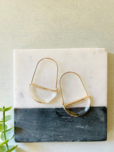 Load image into Gallery viewer, Crystal crescent hoops
