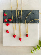 Load image into Gallery viewer, Berries for Bennett strawberry pendant necklace