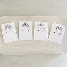 Load image into Gallery viewer, Cotton Candy pink baguette crystal post earrings