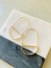 Load image into Gallery viewer, Crystal crescent hoops