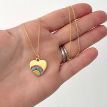 Load image into Gallery viewer, Jubilee rainbow heart pendant necklace