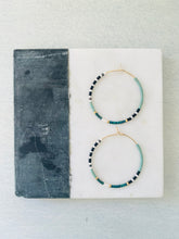 Load image into Gallery viewer, Sea Foam weightless round glass bead hoops
