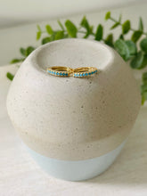 Load image into Gallery viewer, Pave turquoise latch hoop huggies
