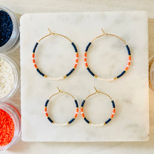 Load image into Gallery viewer, Cavalier Game Day hoop earrings or studs