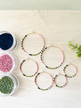 Load image into Gallery viewer, Woodland Sunset miyuki glass hoops