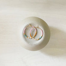 Load image into Gallery viewer, Calypso color block beaded miyuki glass hoops