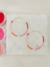 Load image into Gallery viewer, Sorbet weightless glass gold filled miyuki beaded hoops