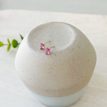 Load image into Gallery viewer, Color Pop baguette crystal post earrings