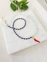 Load image into Gallery viewer, Napoli // red Italian horn pendant beaded glass and gemstone necklace