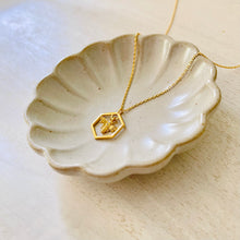 Load image into Gallery viewer, Sweet Harmony bee and honeycomb pendant necklace