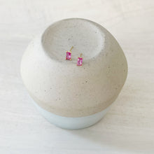 Load image into Gallery viewer, Color Pop baguette crystal post earrings