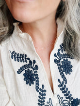 Load image into Gallery viewer, Dottie white or turquoise enamel chain necklace hi