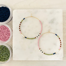 Load image into Gallery viewer, Woodland Sunset miyuki glass hoops