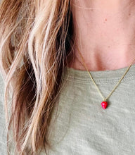 Load image into Gallery viewer, Berries for Bennett strawberry pendant necklace