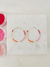Load image into Gallery viewer, Sorbet weightless glass gold filled miyuki beaded hoops