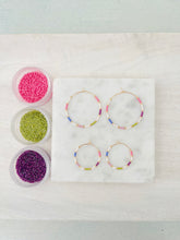 Load image into Gallery viewer, Spring Fling weightless glass gold filled hoops