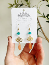 Load image into Gallery viewer, Reach for The Sky lotus dangle earrings