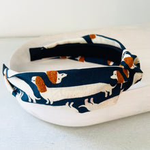 Load image into Gallery viewer, Dog Park Dachshund top knot headband