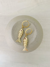 Load image into Gallery viewer, Sardinia fish latch hoop earrings
