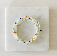 Load image into Gallery viewer, Sunday Stroll gemstone and miyuki beaded stretchy bracelet