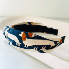 Load image into Gallery viewer, Dog Park Dachshund top knot headband