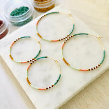 Load image into Gallery viewer, Phoenix glass bead hoops
