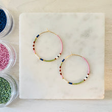 Load image into Gallery viewer, Woodland Sunset miyuki glass hoops