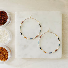 Load image into Gallery viewer, Highland weightless round glass bead hoops