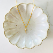 Load image into Gallery viewer, Quiet Faith tiny cross necklace