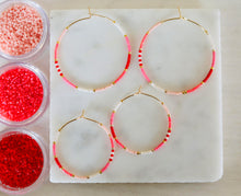 Load image into Gallery viewer, LOVE 365 colorblock glass bead hoops