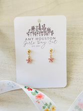 Load image into Gallery viewer, 24k gold post dangles Farmers Market fruits and florals