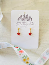 Load image into Gallery viewer, 24k gold post dangles Farmers Market fruits and florals