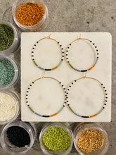 Load image into Gallery viewer, Safari miyuki glass hoops