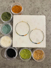 Load image into Gallery viewer, Safari miyuki glass hoops