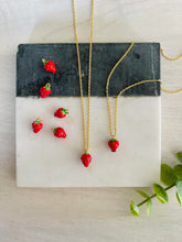 Load image into Gallery viewer, Berries for Bennett strawberry pendant necklace