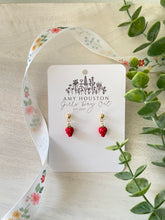 Load image into Gallery viewer, 24k gold post dangles Farmers Market fruits and florals