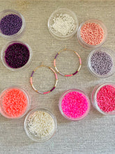 Load image into Gallery viewer, Barbie Girl colorblock glass bead hoops