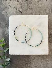 Load image into Gallery viewer, Sea Foam weightless round glass bead hoops