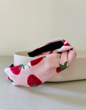 Load image into Gallery viewer, Strawberry dot top knot headband