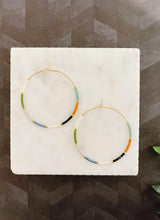 Load image into Gallery viewer, Yellowstone weightless round glass bead hoops