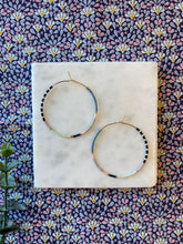 Load image into Gallery viewer, Blue Sea Anemone miyuki glass hoops